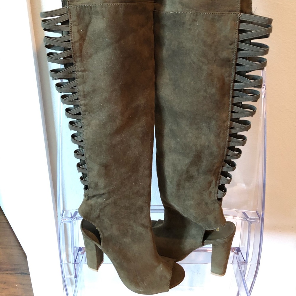 Knee High Olive Green Boots
